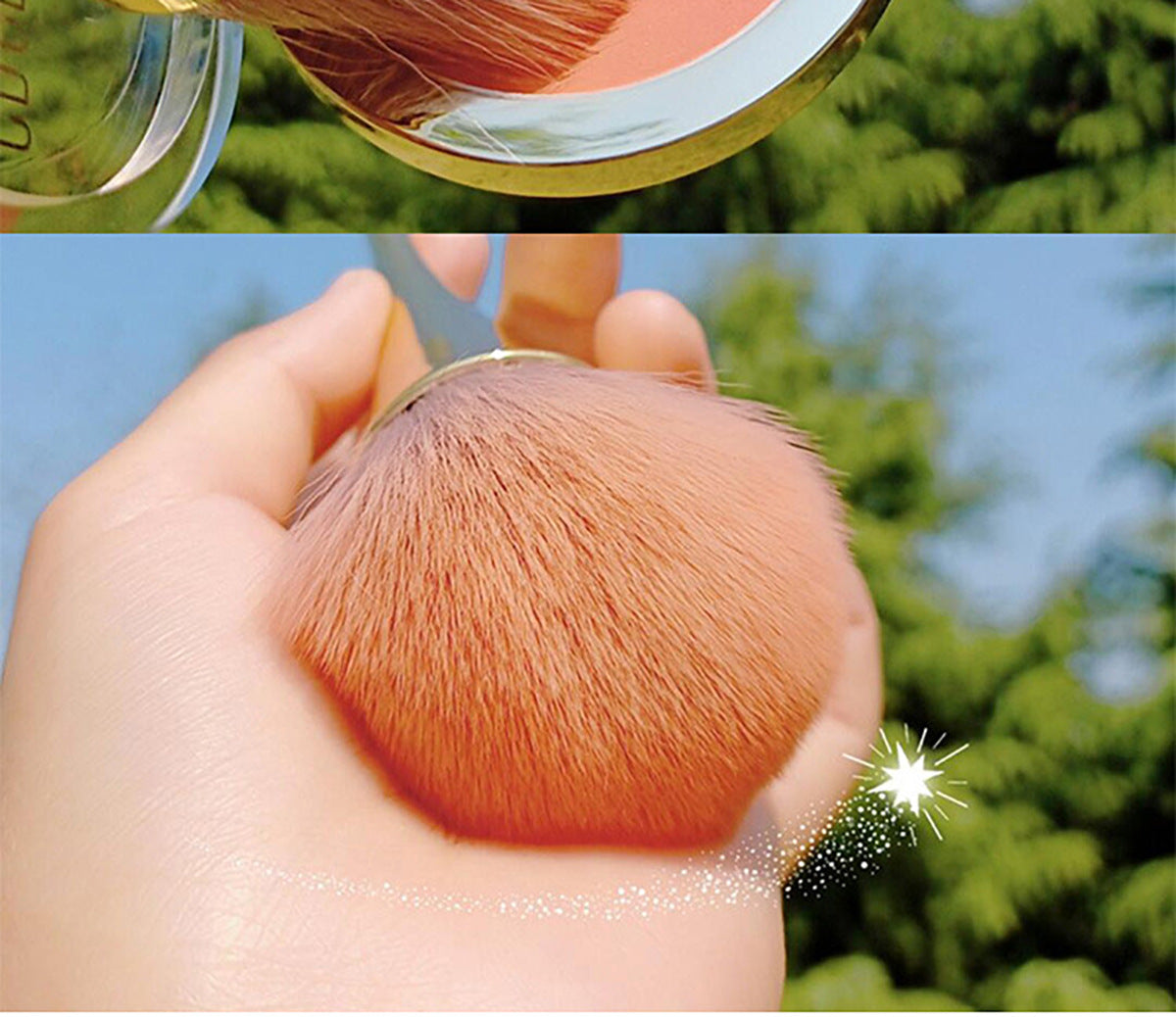 ローズゴールド フェイスブラシ 大型パウダー＆チークブラシ プロ仕様 メイクツール - brushy