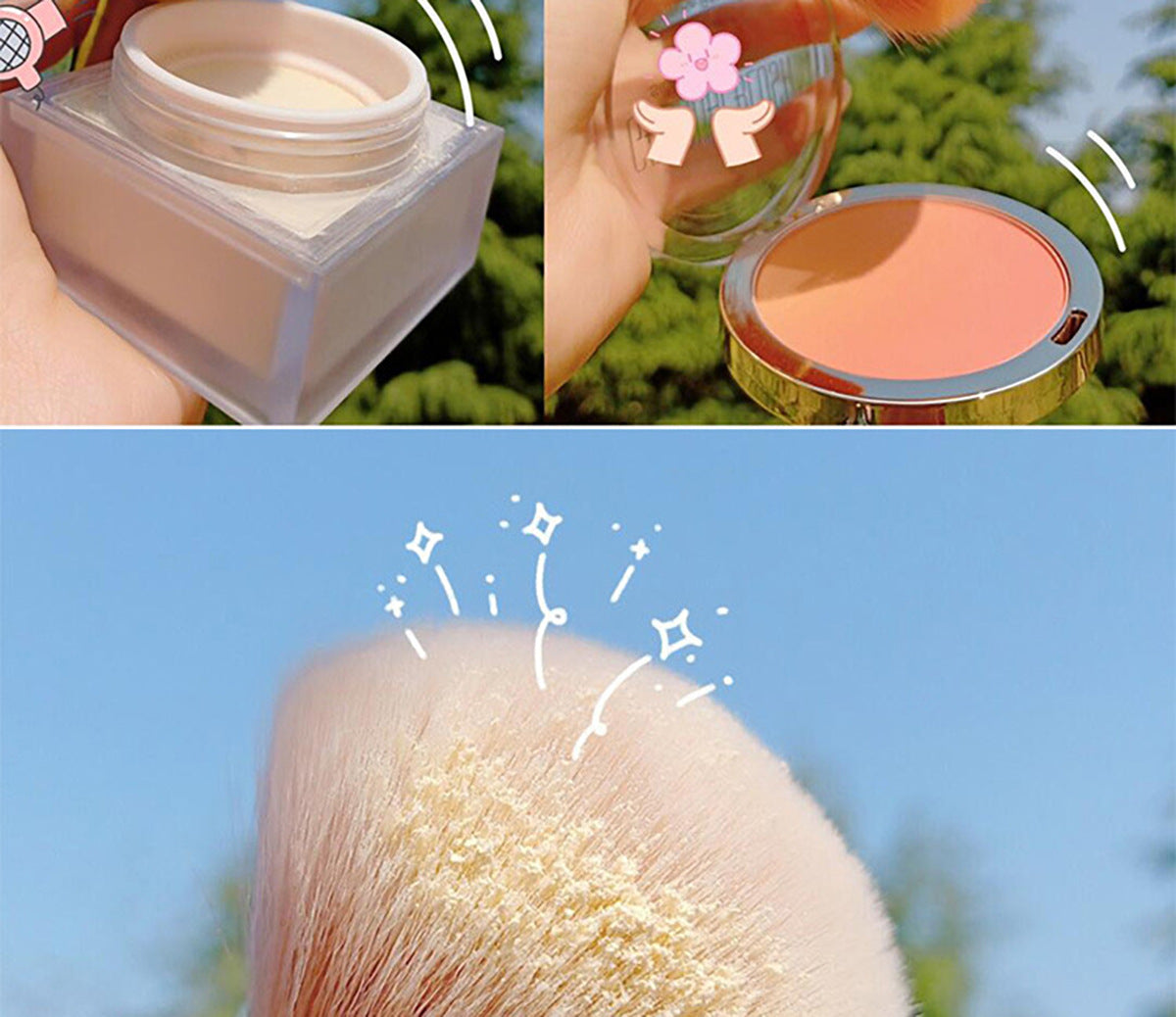 ローズゴールド フェイスブラシ 大型パウダー＆チークブラシ プロ仕様 メイクツール - brushy