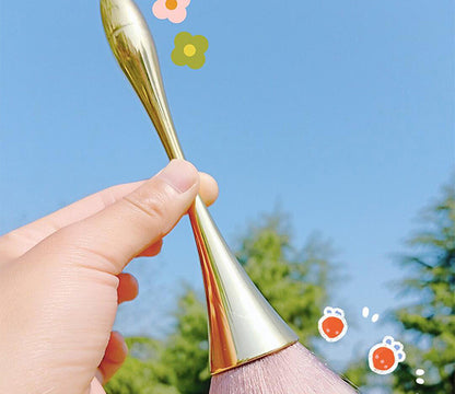 ローズゴールド フェイスブラシ 大型パウダー＆チークブラシ プロ仕様 メイクツール - brushy