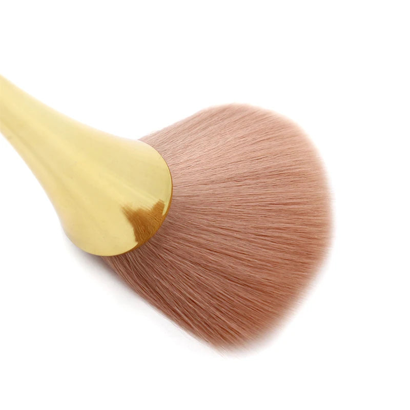 ローズゴールド フェイスブラシ 大型パウダー＆チークブラシ プロ仕様 メイクツール - brushy