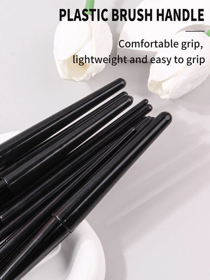 初心者向け メイクブラシ10本セット｜ブラック・やわらか高品質毛｜ファンデ・チーク・アイシャドウ対応 - brushy