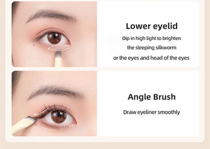 ナチュラル アイメイクブラシセット（5／6／8／10本入り） 超やわらかホワイト毛 アイシャドウ＆アイライナーブラシ - brushy