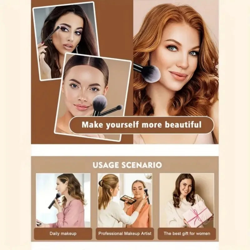 ブラックメイクブラシ9本セット＋ビューティーエッグ付き｜全肌質対応・アルコールフリー・やわらか極細毛 - brushy