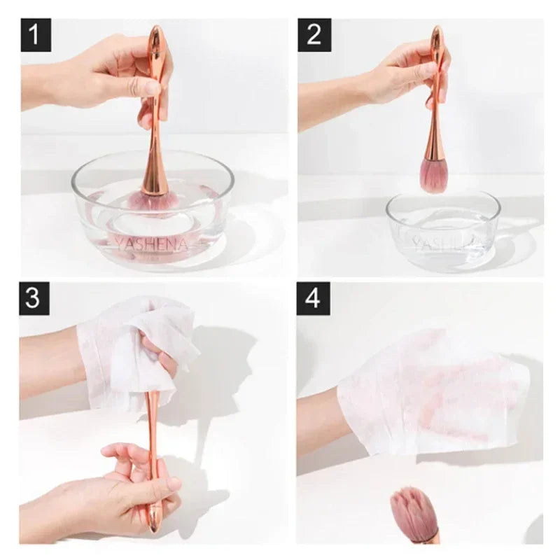 ローズゴールド フェイスブラシ 大型パウダー＆チークブラシ プロ仕様 メイクツール - brushy