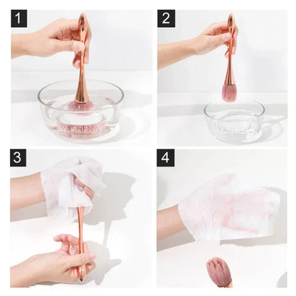 ローズゴールド フェイスブラシ 大型パウダー＆チークブラシ プロ仕様 メイクツール - brushy